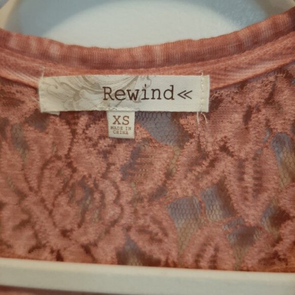 ☆CRAZY 8's Clearance! Rewind Top in Old Rose; Size XS; NWT; Lace Yoke; Deep V - Picture 3 of 4